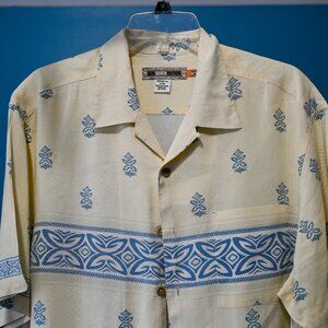 Men's Quiksilver camp surf shirt yellow blue L excellent